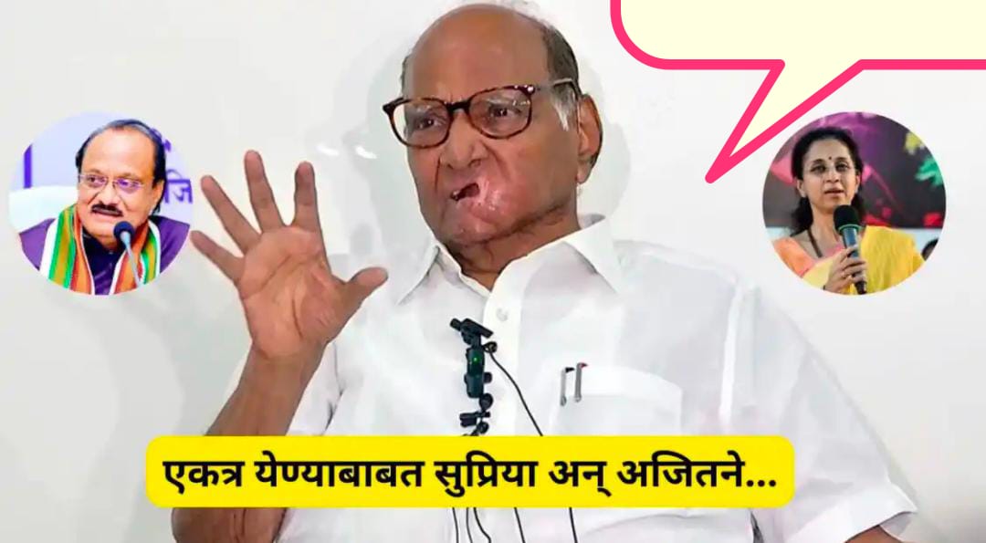 शरद पवारांचा ‘पॉलिटिकल स्ट्राईक  दोन्ही राष्ट्रवादीने एकत्र येण्याबाबत सुप्रिया अन् अजितने बसून ठरवाव 