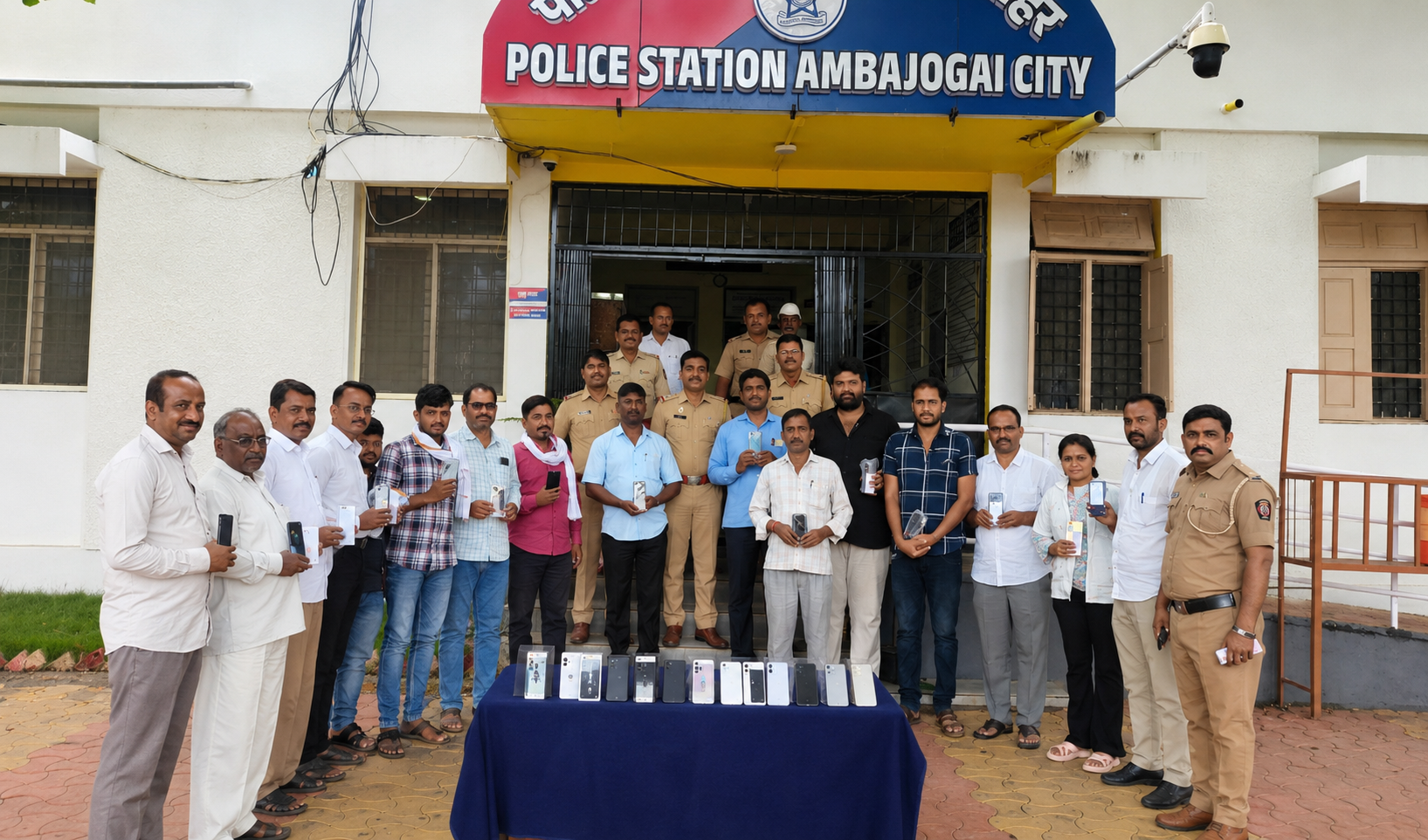 हरवलेले १५ मोबाईल अंबाजोगाई शहर पोलिसांकडून मूळ मालकांना परत